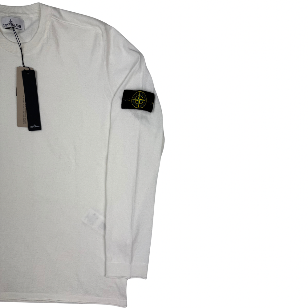 Jersey Stone Island cuello redondo blanco roto - talla 3XL