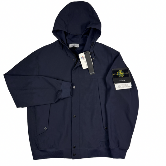 Chaqueta Stone Island Light Soft Shell-R e.dye Technology in Recycled Polyester azul marino - talla XL