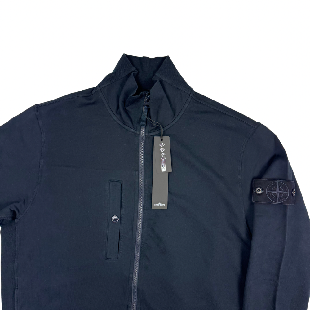 Sudadera Stone Island Ghost con cremallera y bolsillo azul marino - talla L