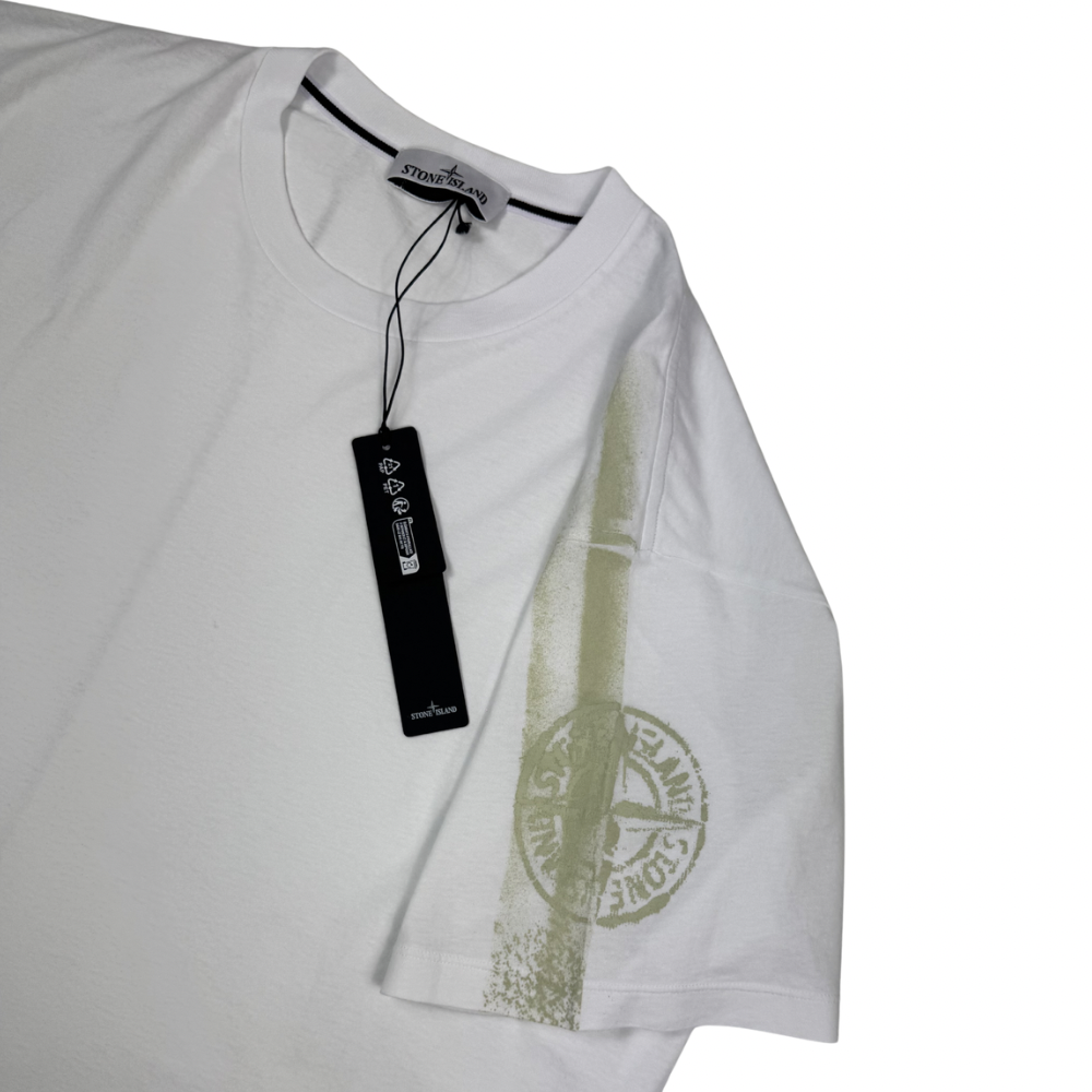 Camiseta Stone Island blanca manga corta - talla XL