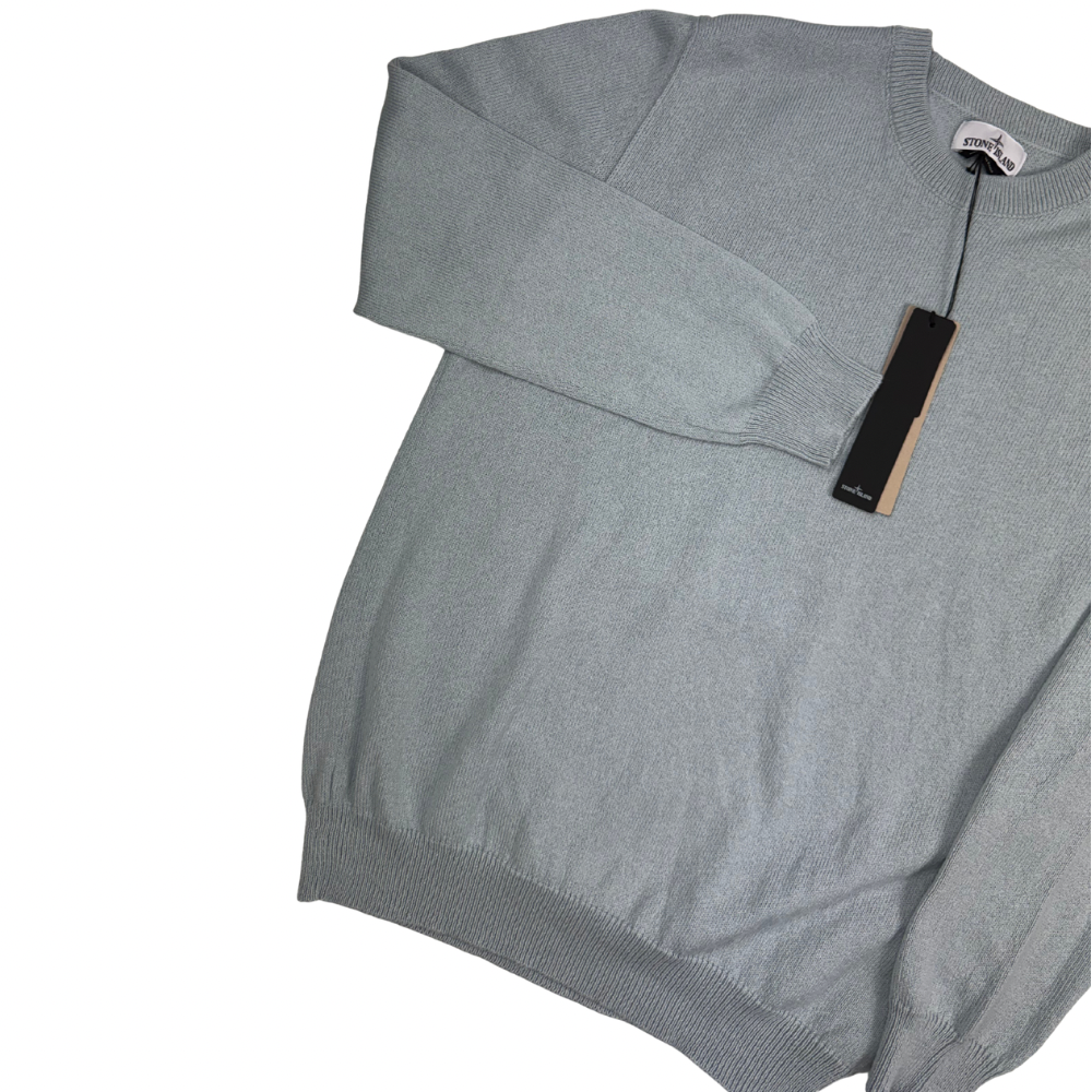 Jersey Stone Island cuello redondo azul hielo - talla XL