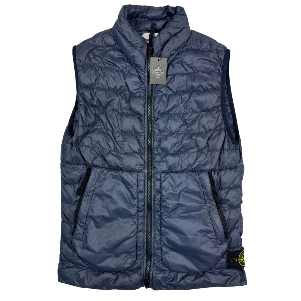 Chaqueta sin mangas Stone Island Garment Dyed Micro Yarn Down azul marino - talla S
