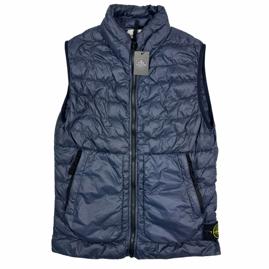 Chaqueta sin mangas Stone Island Garment Dyed Micro Yarn Down azul marino - talla S