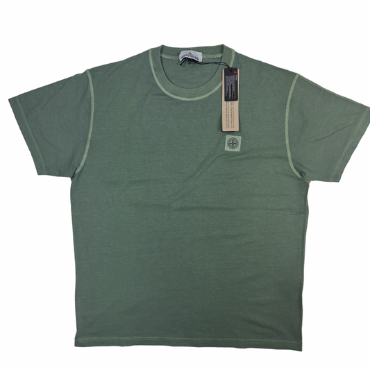 Camiseta Stone Island Garment Dyed Verde manga corta - talla 2XL
