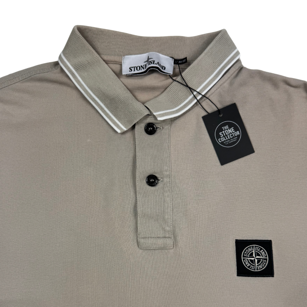 Polo Stone Island beige piedra manga corta - talla 2XL