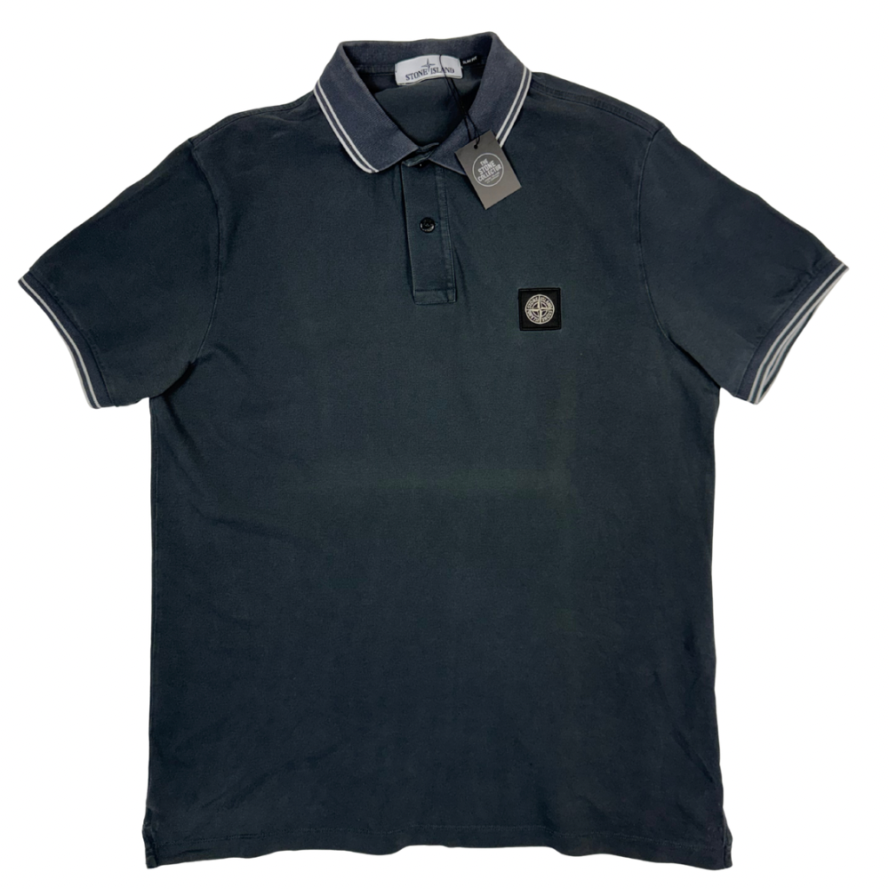 Polo Stone Island gris manga corta - talla XL