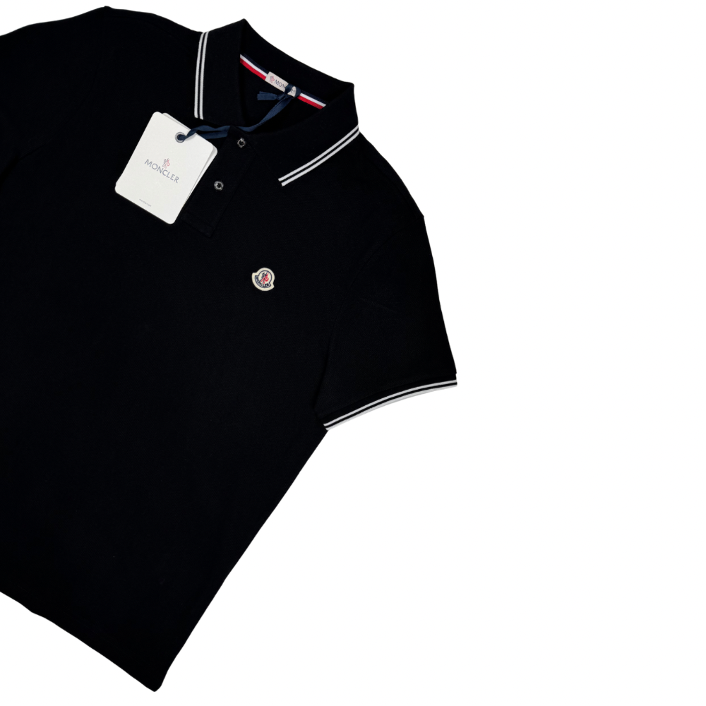 Polo Moncler negro manga corta - talla L