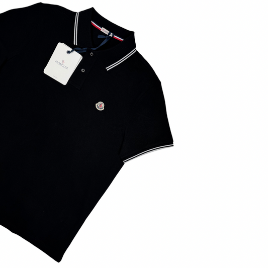 Polo Moncler negro manga corta - talla L