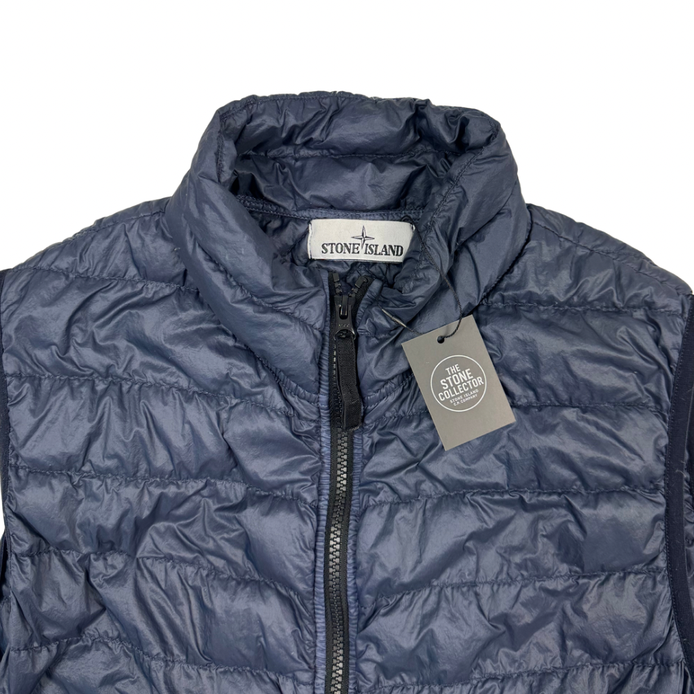 Chaqueta sin mangas Stone Island Garment Dyed Micro Yarn Down azul marino - talla S