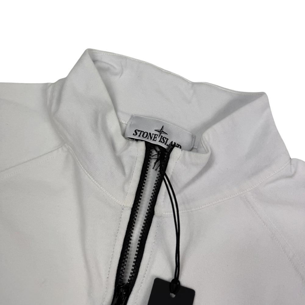 Sudadera Half - Zip Stone Island Blanca - talla XL