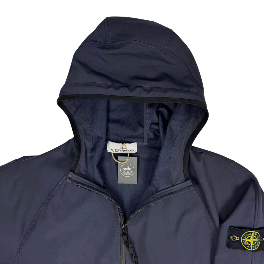 Chaqueta Stone Island Light Soft Shell-R e.dye Technology In Recycled Polyester azul marino - talla M