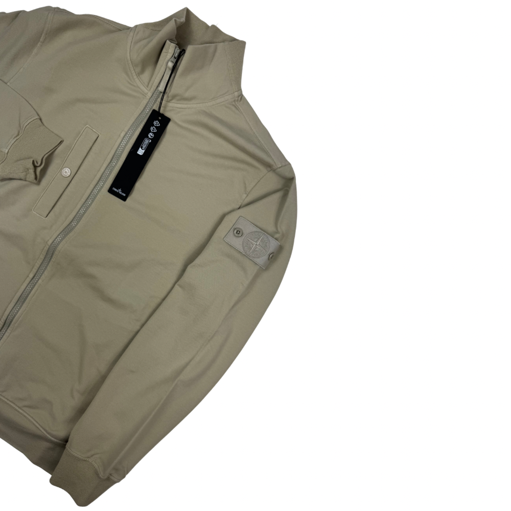 Sudadera Stone Island Ghost con cremallera y bolsillo arena - talla XL