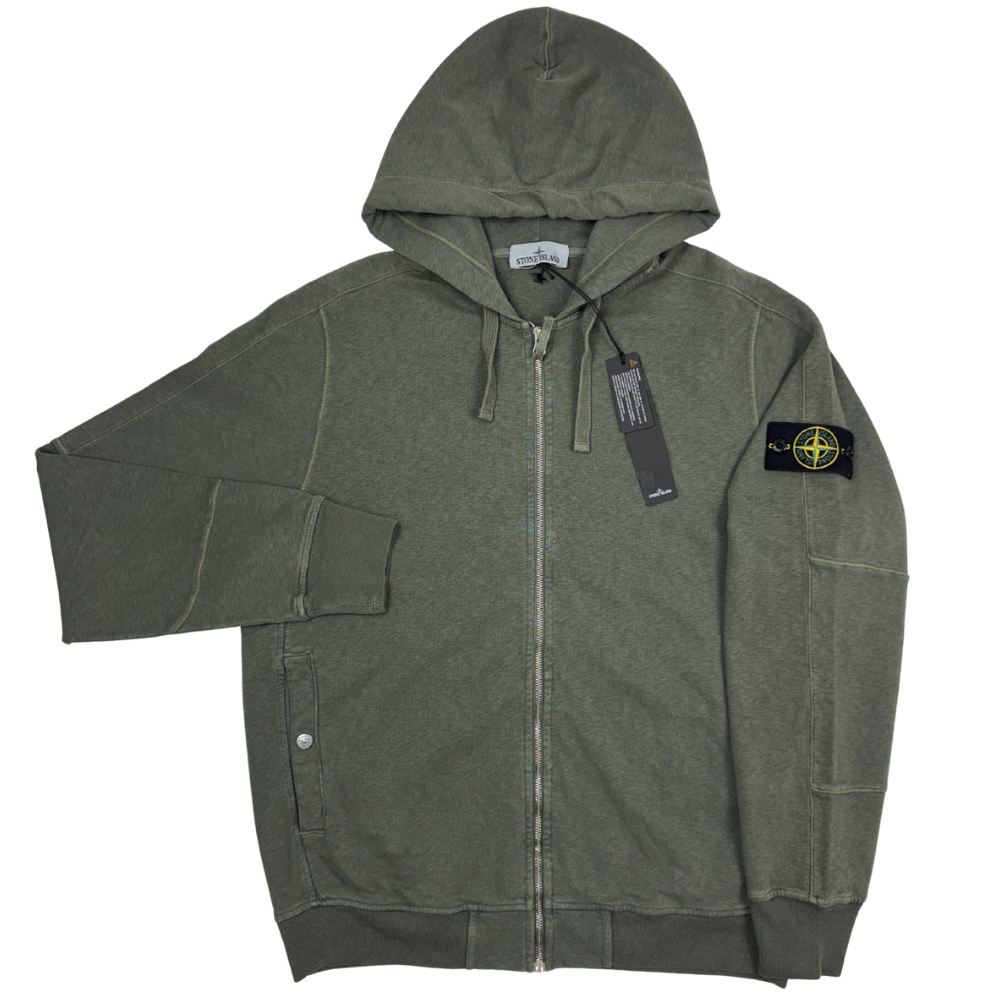 Sudadera con cremallera y capucha Stone Island verde - talla XL