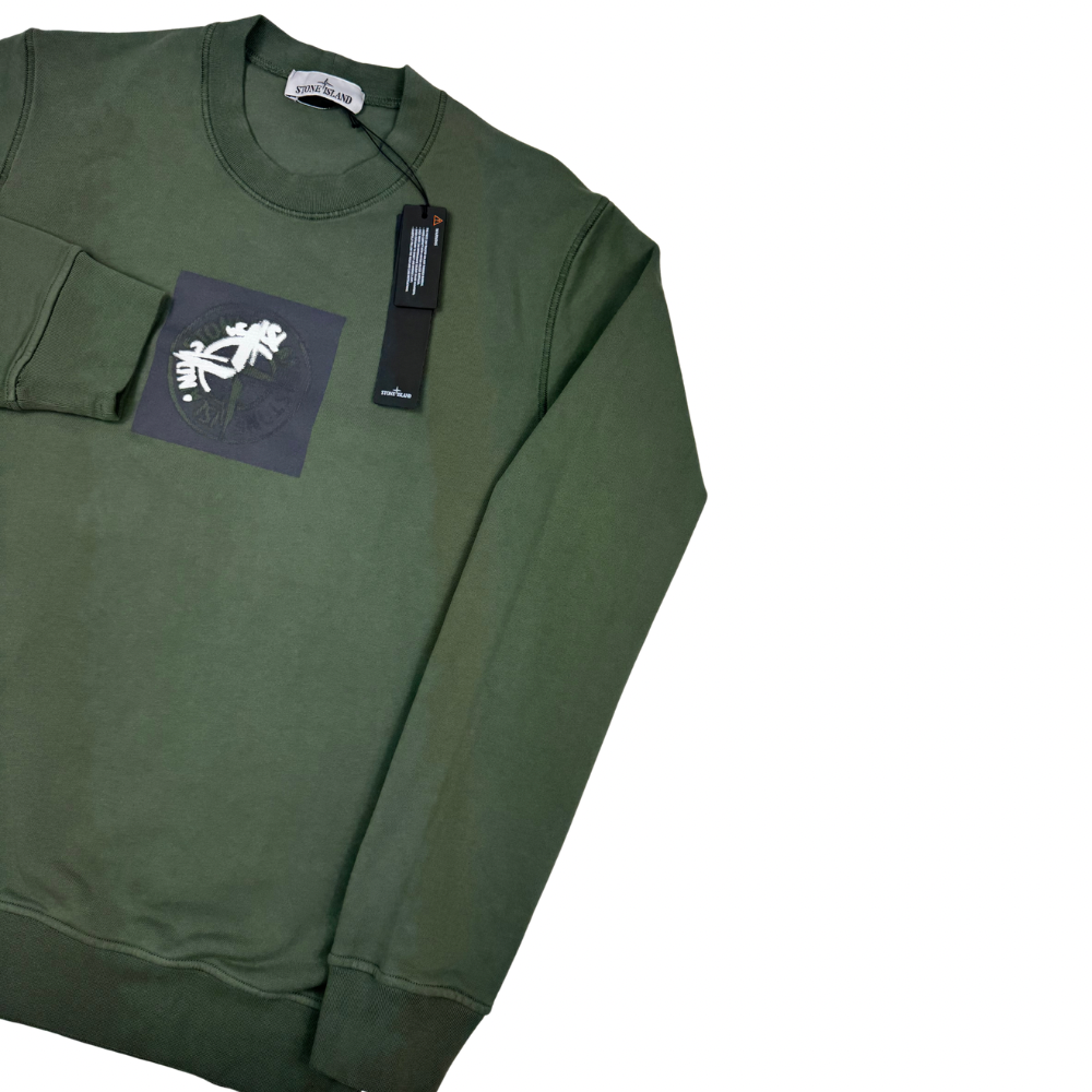 Sudadera cuello redondo Stone Island verde - talla L