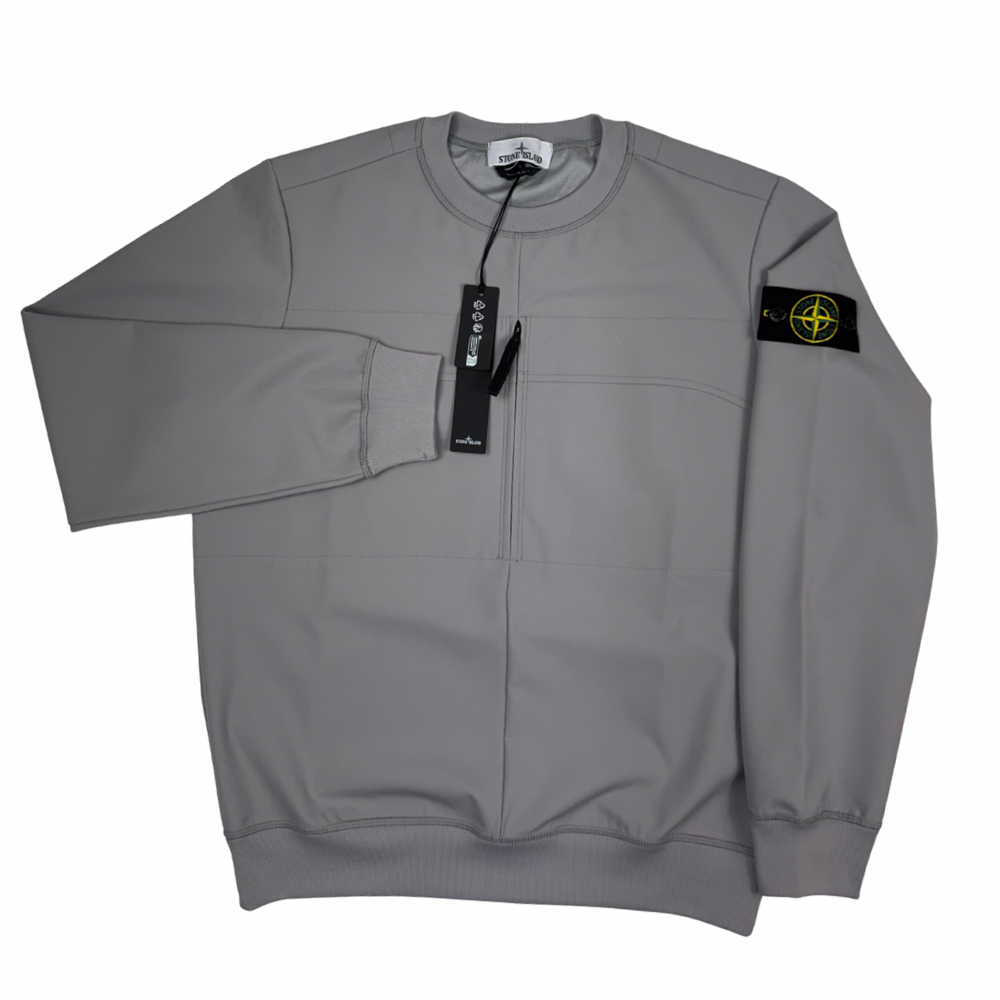 Sudadera cuello redondo Stone Island estilo Light Soft Shell-R gris - talla M/L