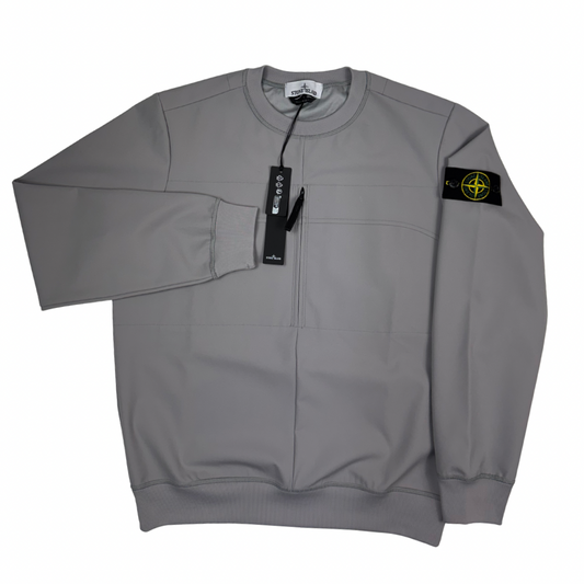 Sudadera cuello redondo Stone Island estilo Light Soft Shell-R gris - talla M/L