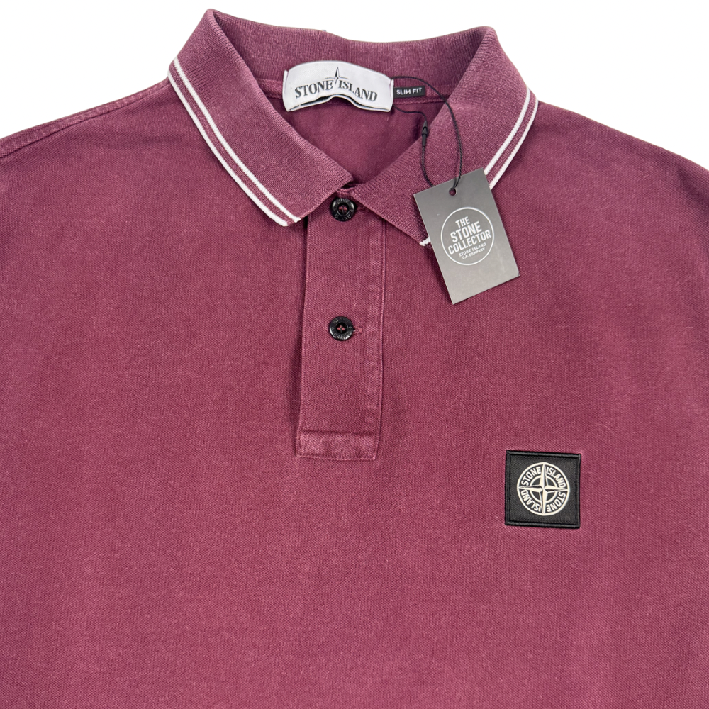Polo Stone Island Burdeos Manga corta - talla XL