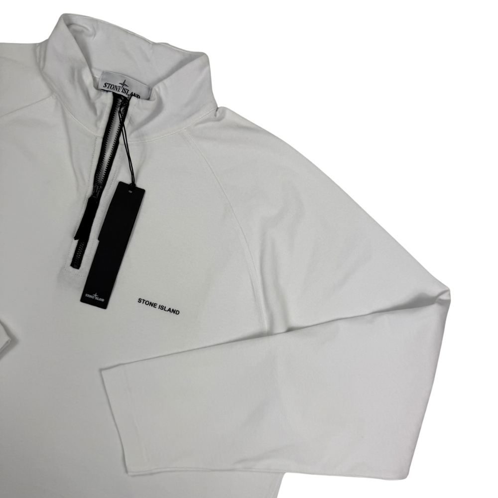 Sudadera Half - Zip Stone Island Blanca - talla XL