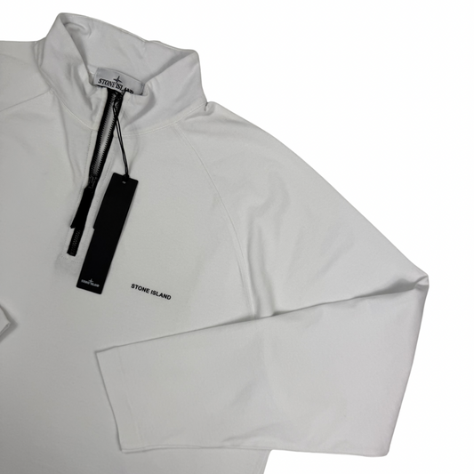Sudadera Half - Zip Stone Island Blanca - talla XL