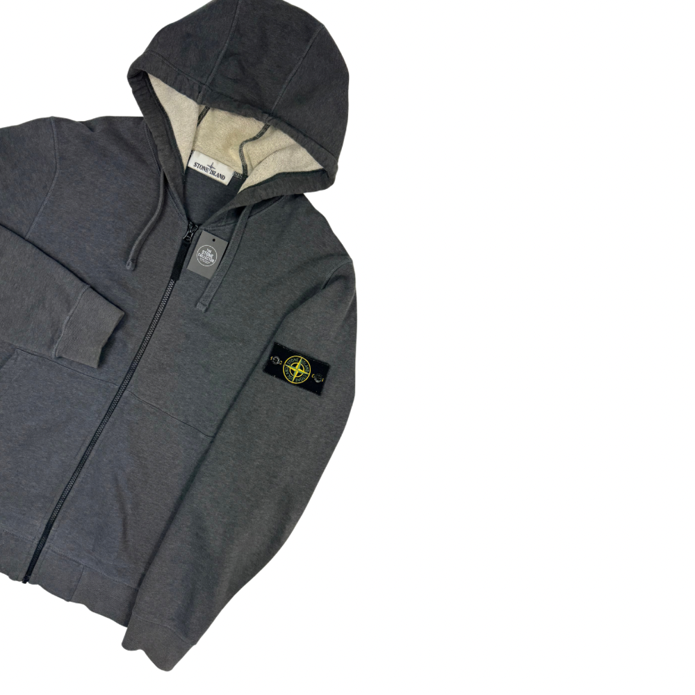 Sudadera con cremallera y capucha Stone Island gris oscuro - talla L