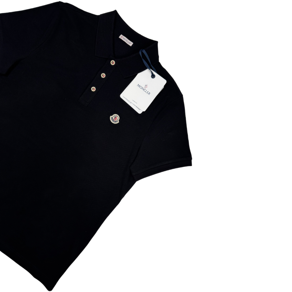 Polo Moncler negro manga corta - talla L
