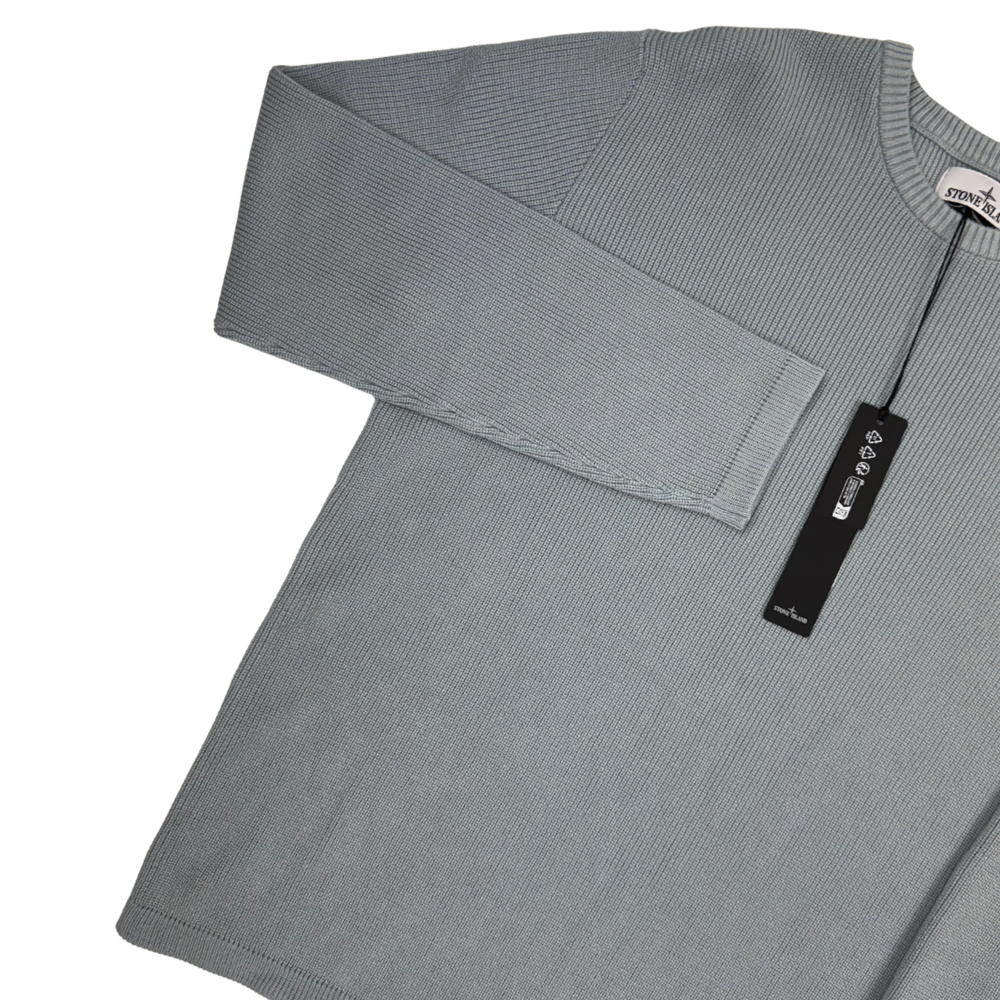 Jersey Stone Island de punto cuello redondo azul hielo - talla XL