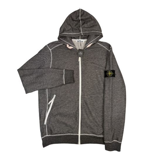 Sudadera con cremallera y capucha Stone Island gris - talla 3XL